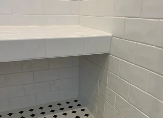 Custom Shower Restoration with Bench After Photo